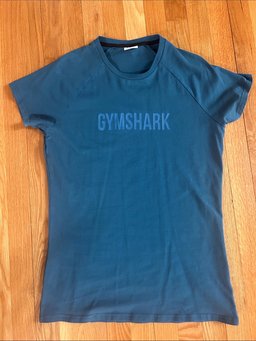 Gymshark Blue Logo Short Sleeve Tee